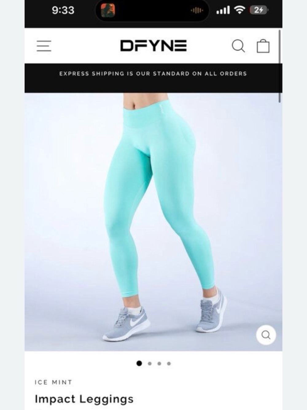 DFYNE Impact Leggings in Ice Mint